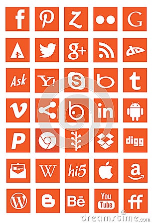 Networking social media app logo signs Vector Illustration