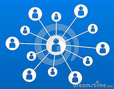 Networking social media concept business communication blue vector illustration Vector Illustration