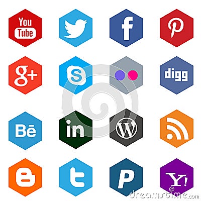 Networking social media icons Vector Illustration