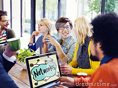 Networks Friendship Meeting Brainstorming Business Team Concept Stock Photo