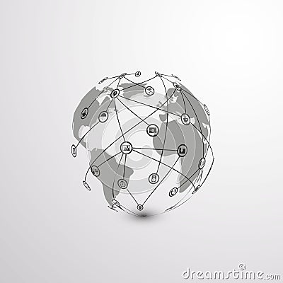 Networks - Globe Design Vector Illustration