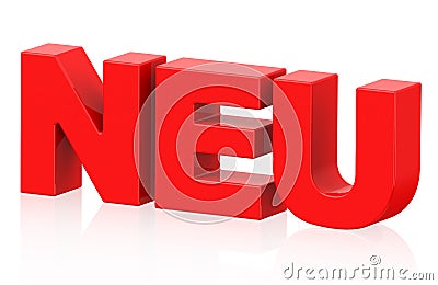 Neu (german word) Stock Photo