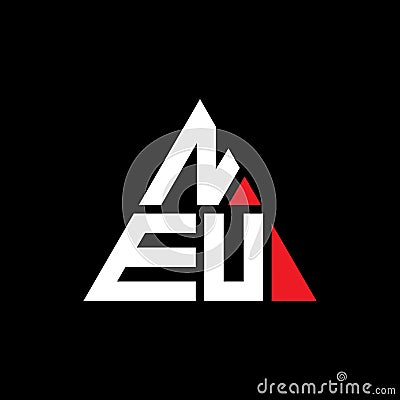 NEU triangle letter logo design with triangle shape. NEU triangle logo design monogram. NEU triangle vector logo template with red Vector Illustration