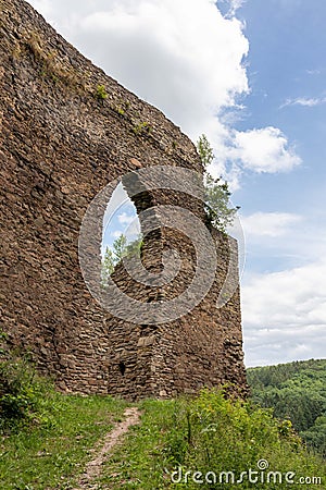 Neublankenheim mountain castle ruin Stock Photo