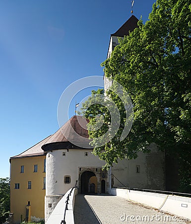 Neuburg Castle on the Inn River Stock Photo