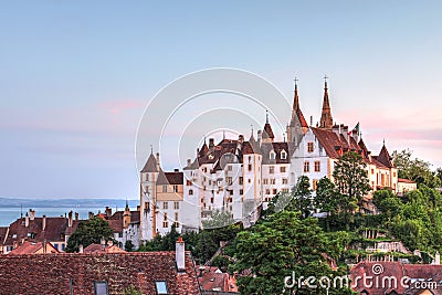 Neuchatel Castle, Switzerland Stock Photo