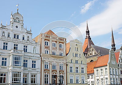 Neuer Markt in Rostock Germany Editorial Stock Photo