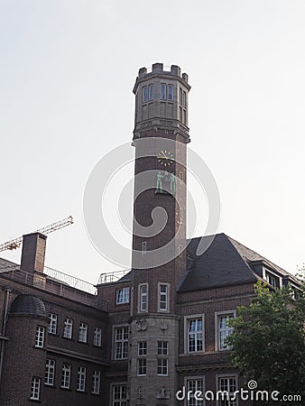 Neuerburg House stairs tower in Koeln Stock Photo
