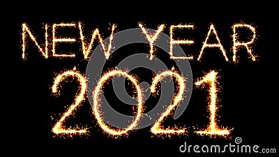 Neujahr 2021 Text Sparkler Glitter Sparks Firework Loop Animation Stock Video Video Von Saisonal Feuerwerke 157389859