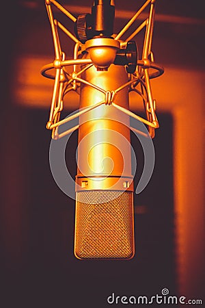 Neumann microphone in a professional audio studio Editorial Stock Photo
