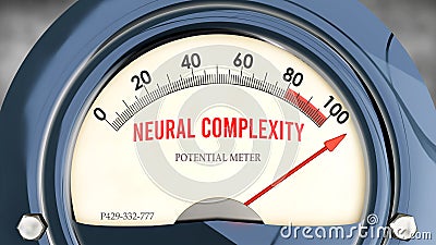 Neural Complexity and Potential Meter that is hitting a full scale, showing a very high level of neural comple Stock Photo