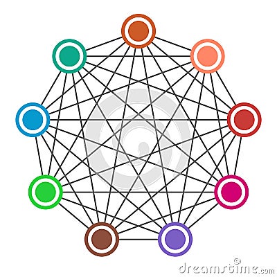Neural net. Neuron network. Vector Illustration