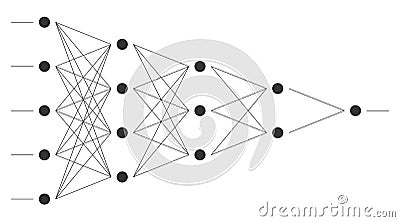Neural net. Neuron network. Vector Illustration