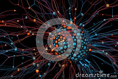 Neural network and artificial intelligence concept. Generative AI Stock Photo