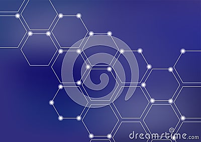 Neural network or blockchain vector illustration background Vector Illustration