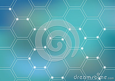 Neural network or blockchain vector illustration background Vector Illustration