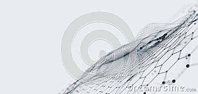 Neural network and cloud technologies. Global database and artificial intelligence Cartoon Illustration