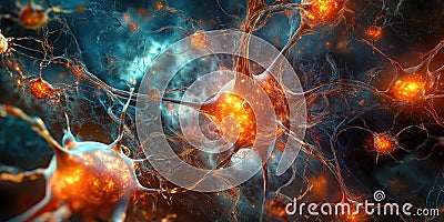 The Neural Network: A mesmerizing visualization of a neural network Stock Photo