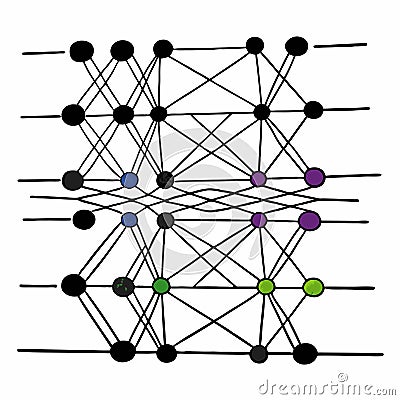 Neural Network Patterns . Unlocking the Blueprint of Artificial Intelligence Vector Illustration