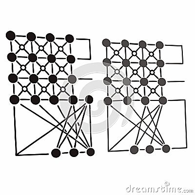 Neural Network Patterns . Unlocking the Blueprint of Artificial Intelligence Vector Illustration