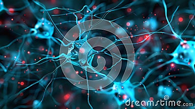 Neural Network Synapses in Action Stock Photo