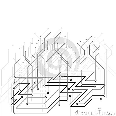 Neural networks, connections, communications. Dotted lines Vector Illustration