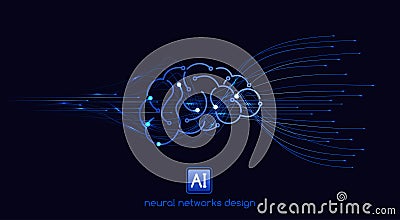 Neural networks design, artificial intelligence concept, vector template Vector Illustration