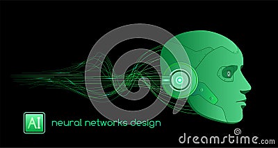 Neural networks design, artificial intelligence concept, vector template Vector Illustration