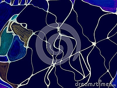 Neuro Graphic. Black Graphic Design. Multicolor Futuristic Texture. Network Lines. Bleach Effect. Fantasy Backdrop. Neuro Stock Photo