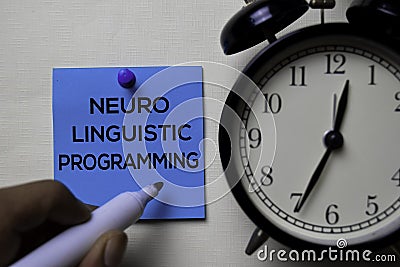 Neuro Linguistic Programming - NLP text on sticky notes isolated on office desk Stock Photo