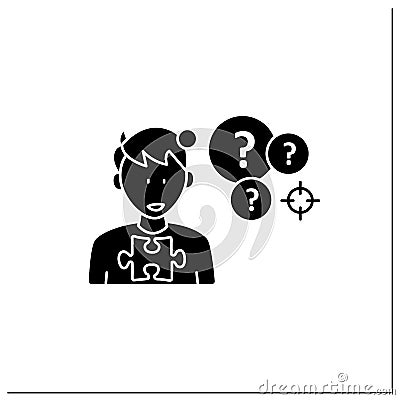 Neurodevelopmental disorder glyph icon Vector Illustration