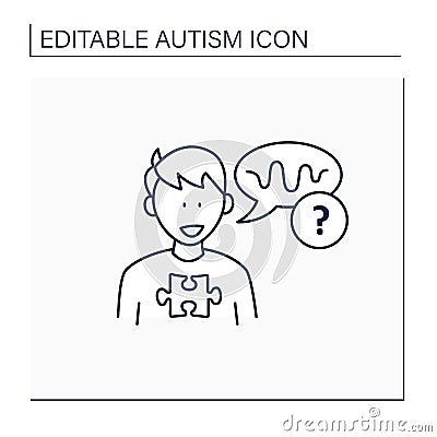 Neurodevelopmental disorder line icon Vector Illustration