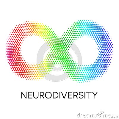 Neurodiversity Symbol. Rainbow Infinity Loop. Vector Illustration