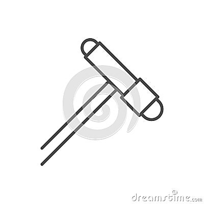 Neurological hammer line outline icon Vector Illustration