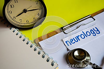 Neurology on healthcare concept inspiration on yellow background Stock Photo