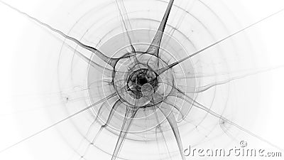 Neuron with axons, inverted black and white abstract texture Stock Photo