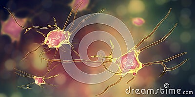 Neuron, brain cell Cartoon Illustration