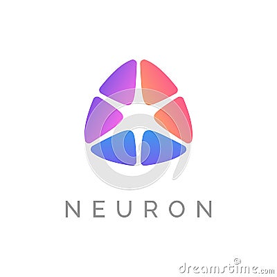 Neuron Logo design concept. Abstract colorful sign. Vector Illustration