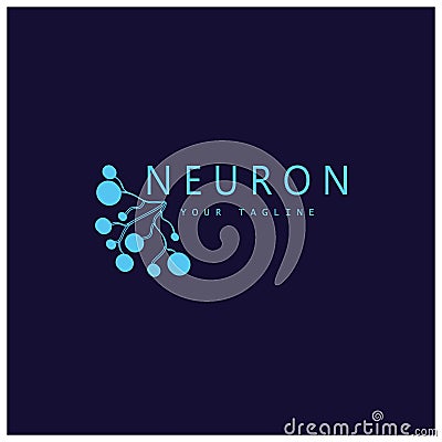 Neuron logo or nerve cell logo design,molecule logo illustration template icon with vector concept Vector Illustration