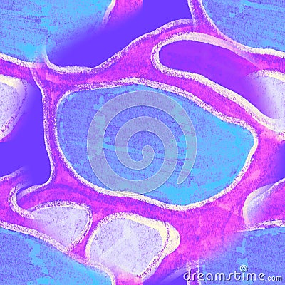 Neuron System. Neuro Swirled Artwork. Bright Neuron System. Funky Spiral Sketch. Abstract Background. Cyberpunk Colors Art. Stock Photo