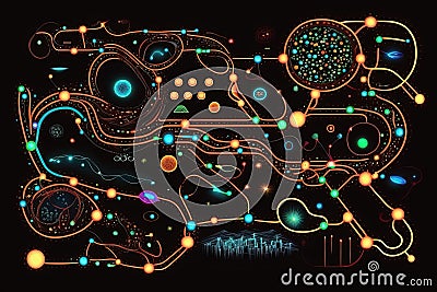 Neuronal Networks: The Building Blocks of Brain Function background Stock Photo