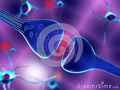 Neuronal synapse Cartoon Illustration