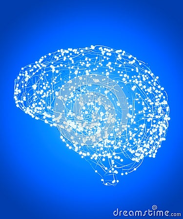Neurons. Brain connections. Synapses. Communication and cerebral stimulus. Neural network circuit Stock Photo