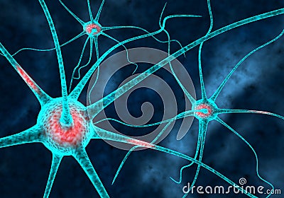 Neurons Cartoon Illustration