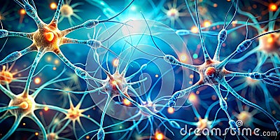 neurons and flexible synapse like structure abstract background Generative By AI Stock Photo