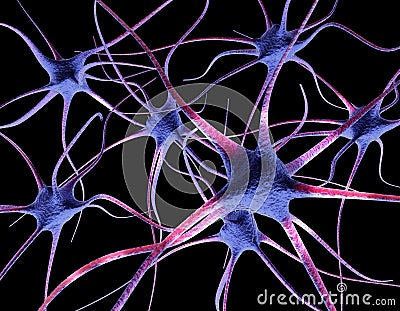 Neurons Cartoon Illustration