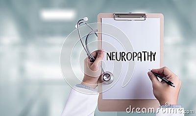 NEUROPATHY Medical Doctor concept , Neuropathy Wording in Anam Stock Photo
