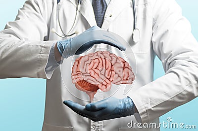 Neurosurgery. Treating of a brain Stock Photo