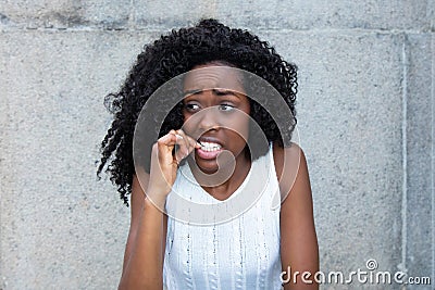 Neurotic african american woman Stock Photo