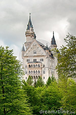 Neuschwanstein, beautiful castle near Munich in Bavaria, Germany Stock Photo